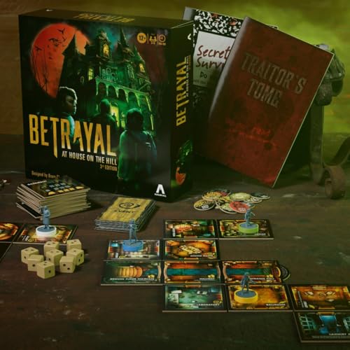 Betrayal at The House on The Hill 3rd Edition Cooperative Board Game,Ages 12 and Up,3-6 Players,50 Chilling Scenarios
