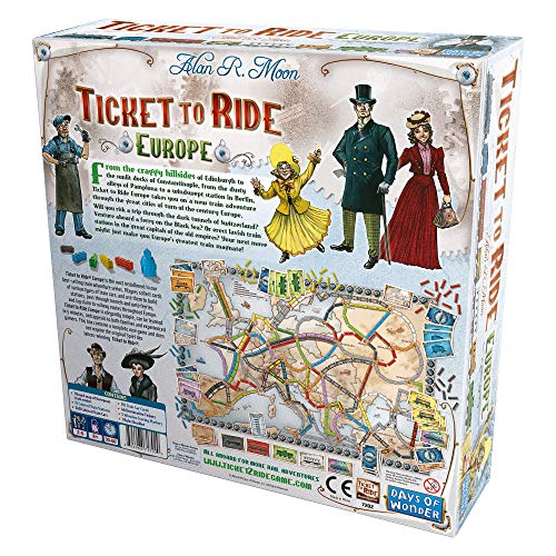 Days of Wonder | Ticket to Ride Europe | Board Game | Ages 8+ | 2-5 Players | Average Playtime 30-60 Minutes